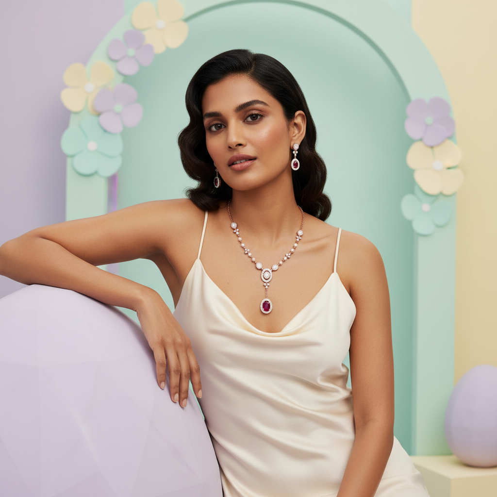 Grand Diamond Spark Necklace Set - 4