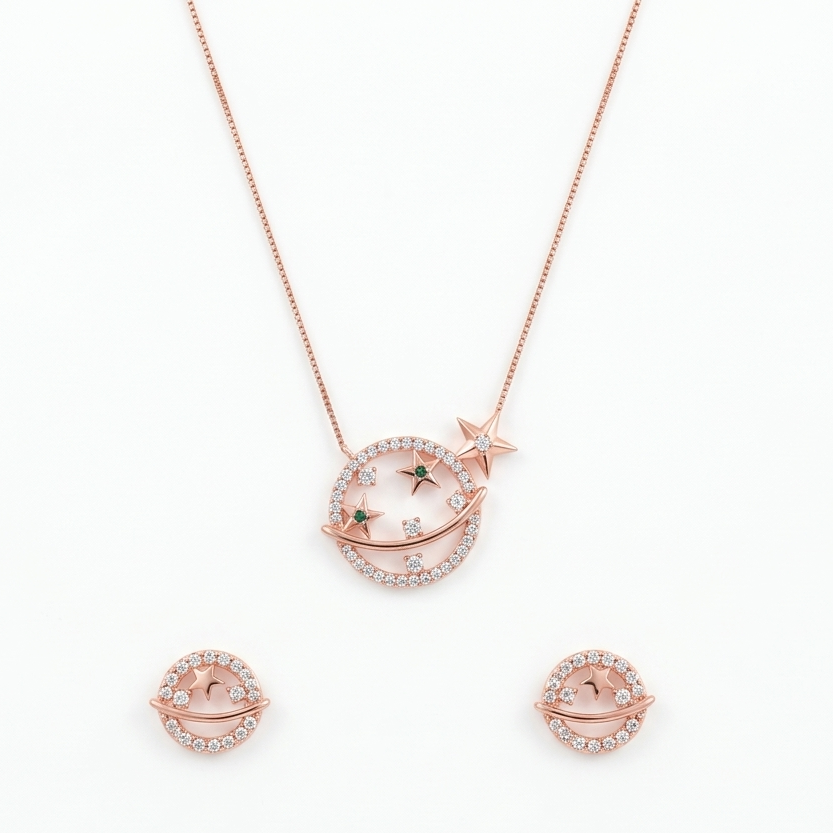 Stellar Glow Diamond Pendant Set