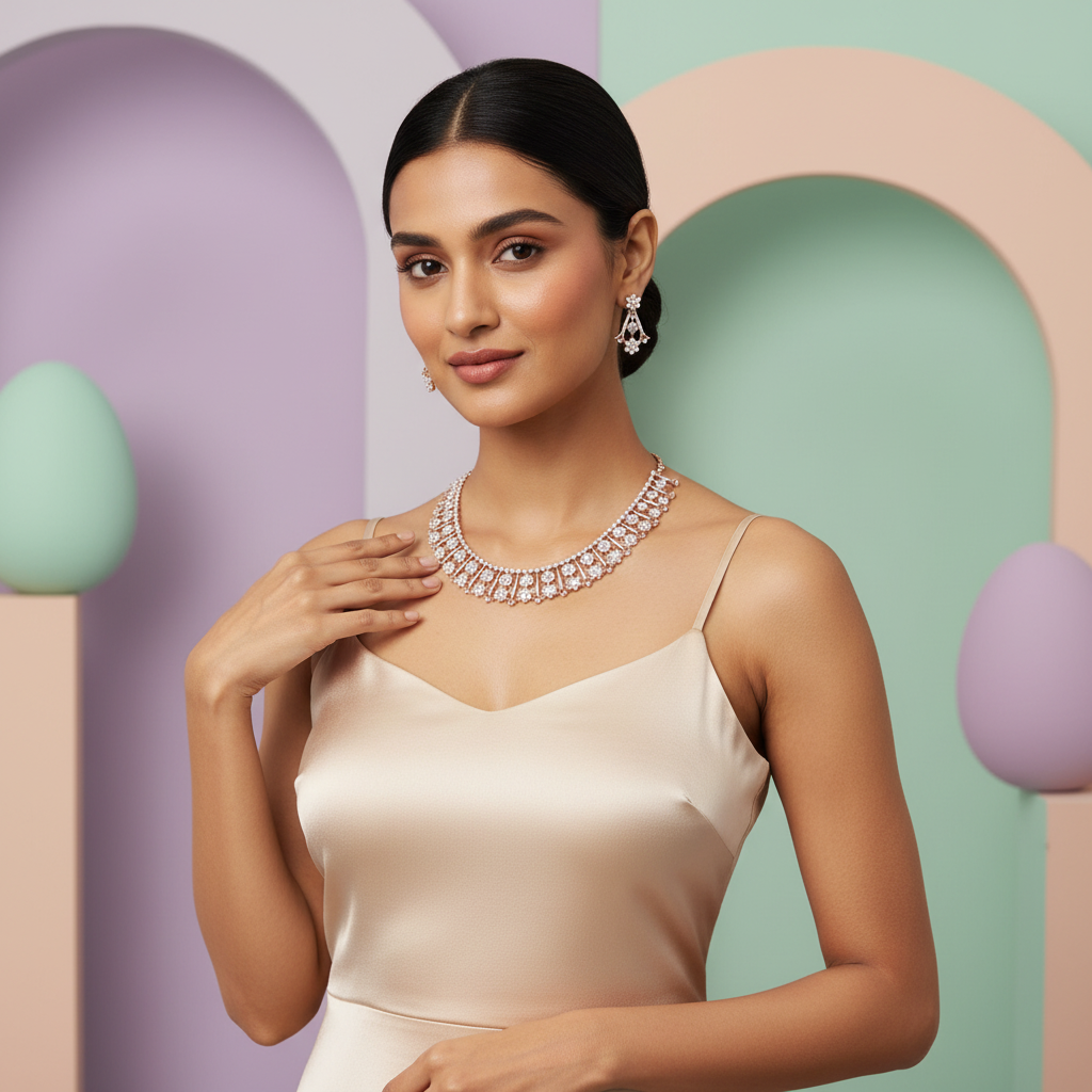 Supreme Diamond Shine Necklace Set - 4