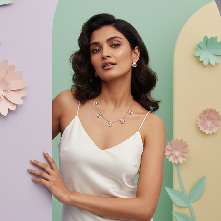 Regal Diamond Elegance Necklace Set - 3
