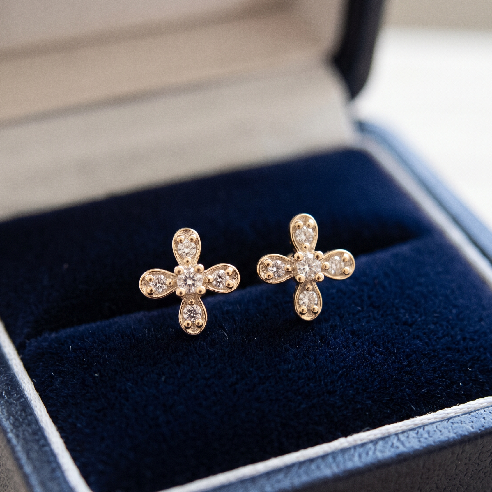 Radiant Solitaire Diamond Stud Earrings