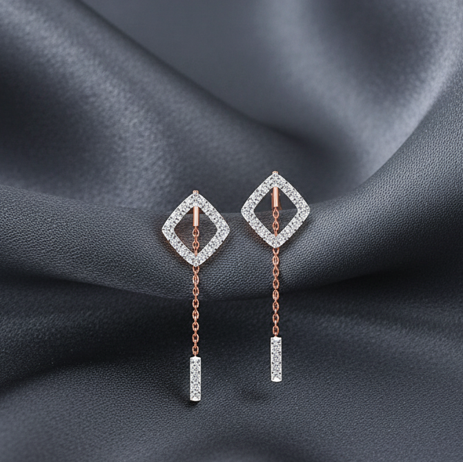 Prestige Curve Dangler Diamond Earrings