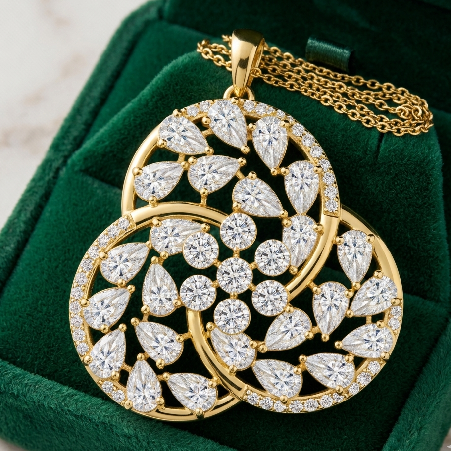 Diamond Velvet Bloom Pendant - 3