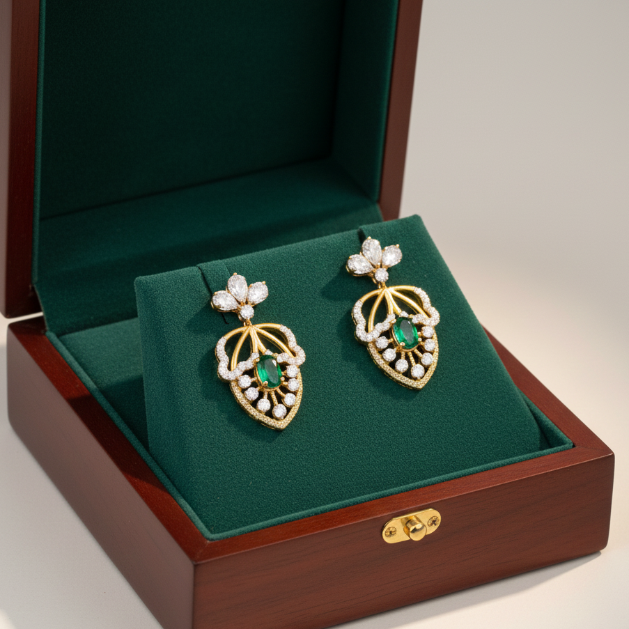 Contemporary Diamond Hanging Earrings - 3
