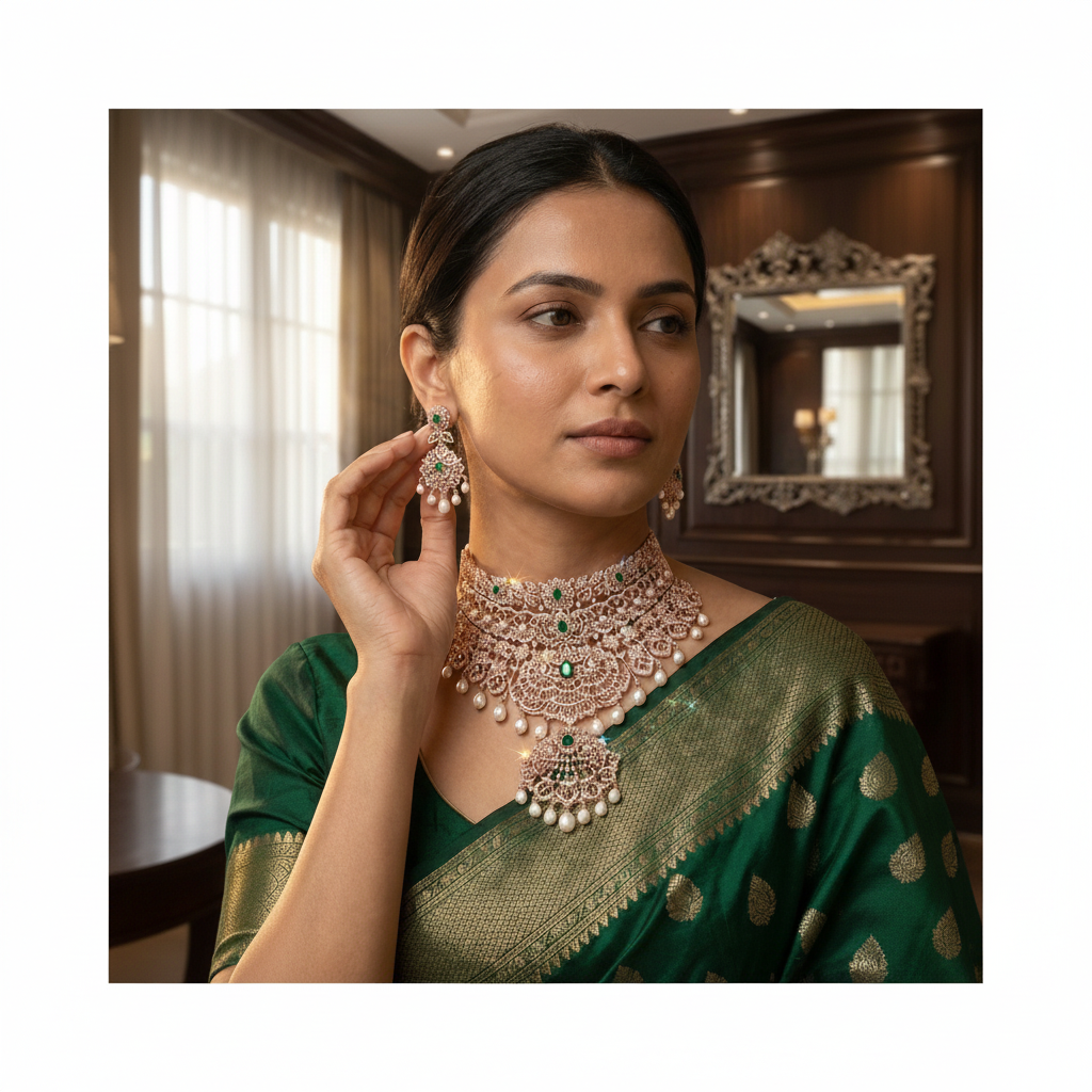 Bridal Beauty Diamond Necklace Set