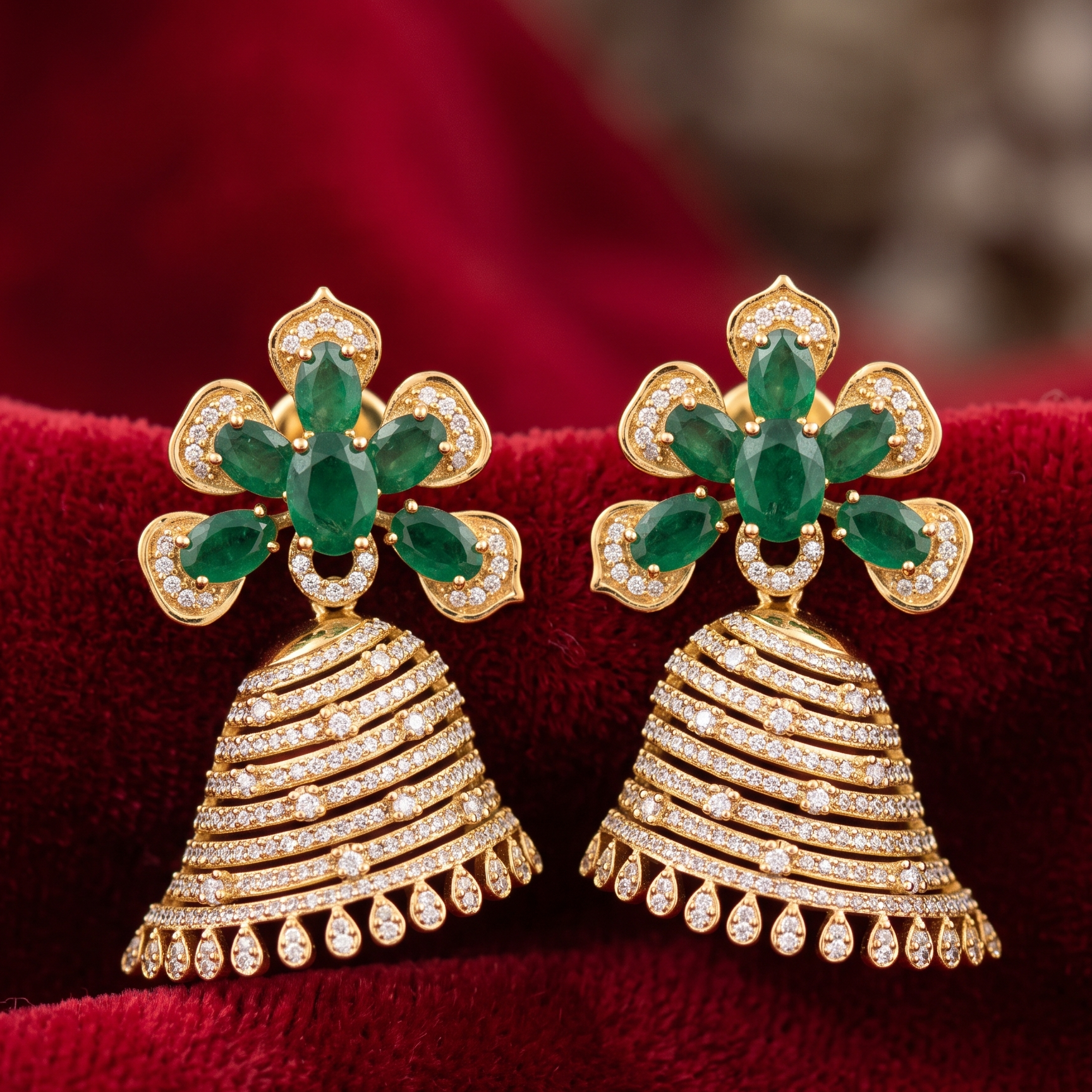 Sparkling Heart-Shaped Diamond Earrings - 3