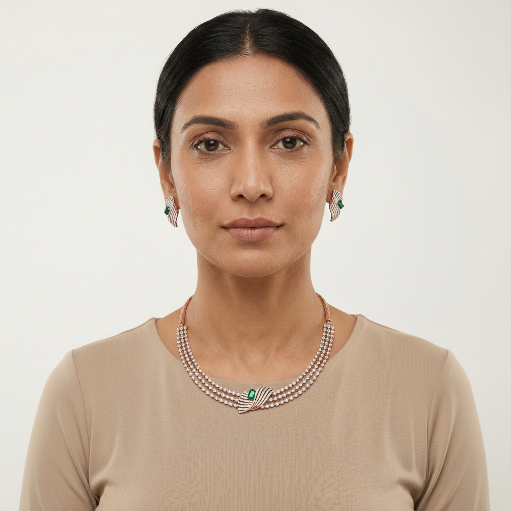 Noble Glow Diamond Elegance Necklace Set - 3