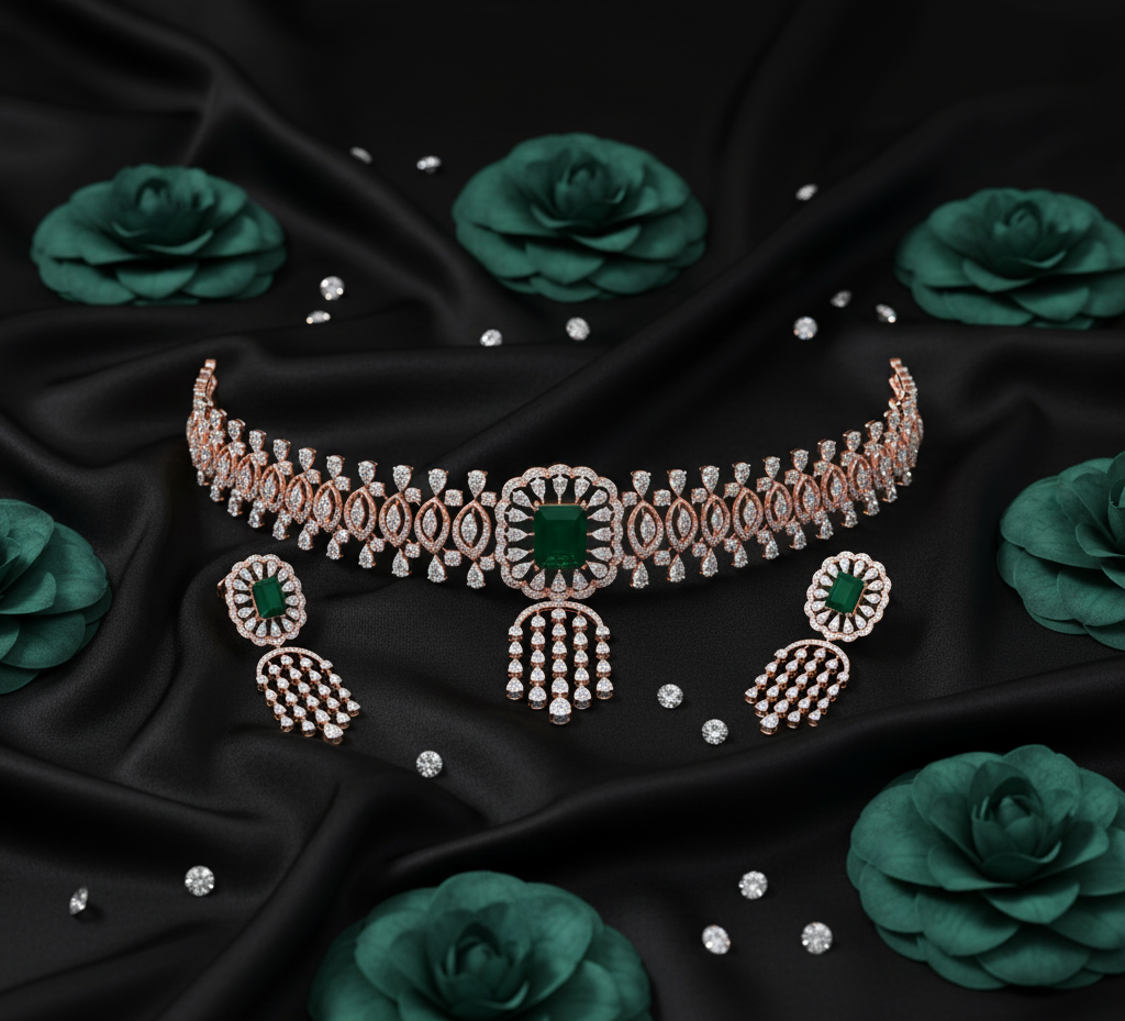 Mysteva Diamond Necklace Set