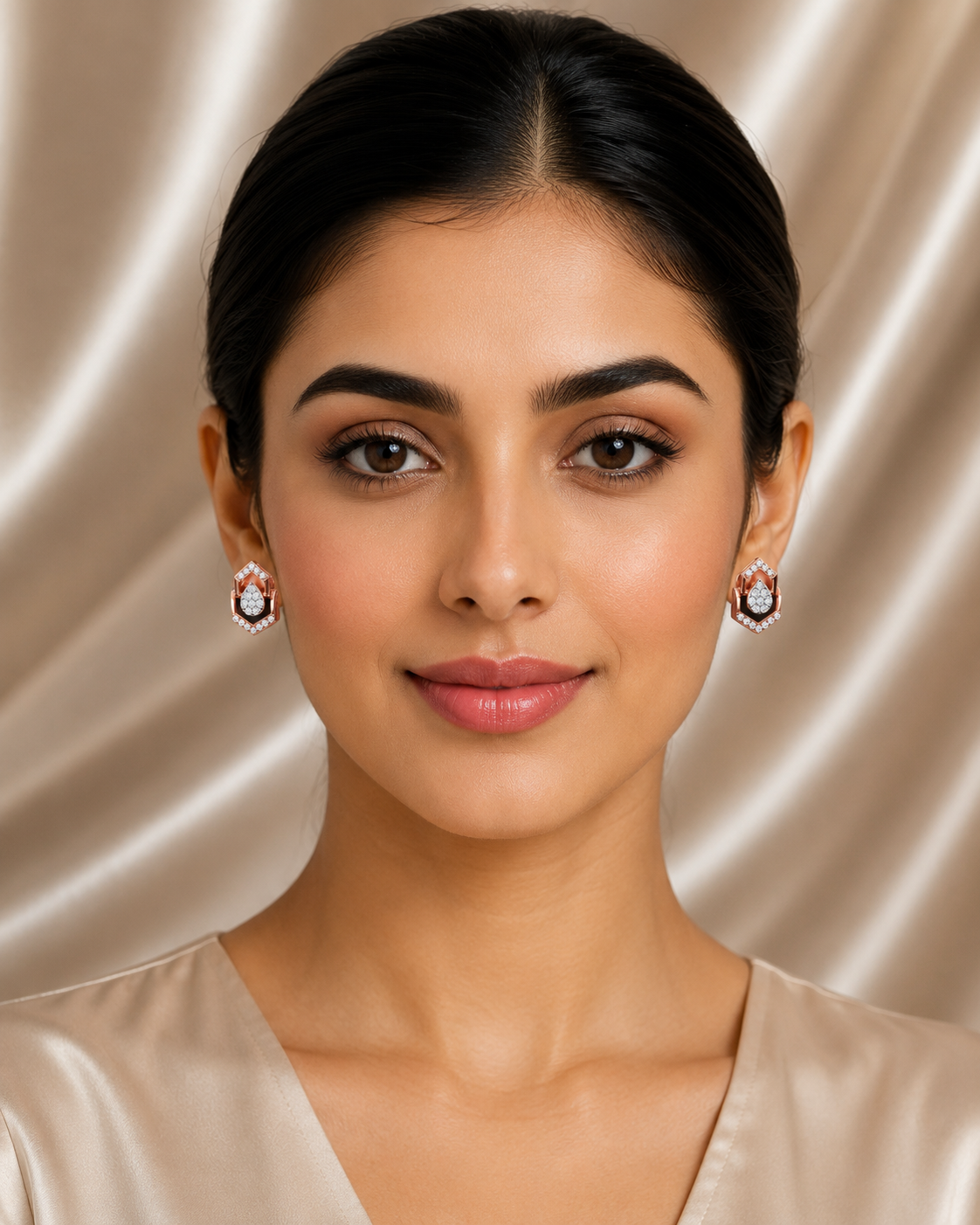 Shimmer Crafted Diamond Stud Earrings - 3