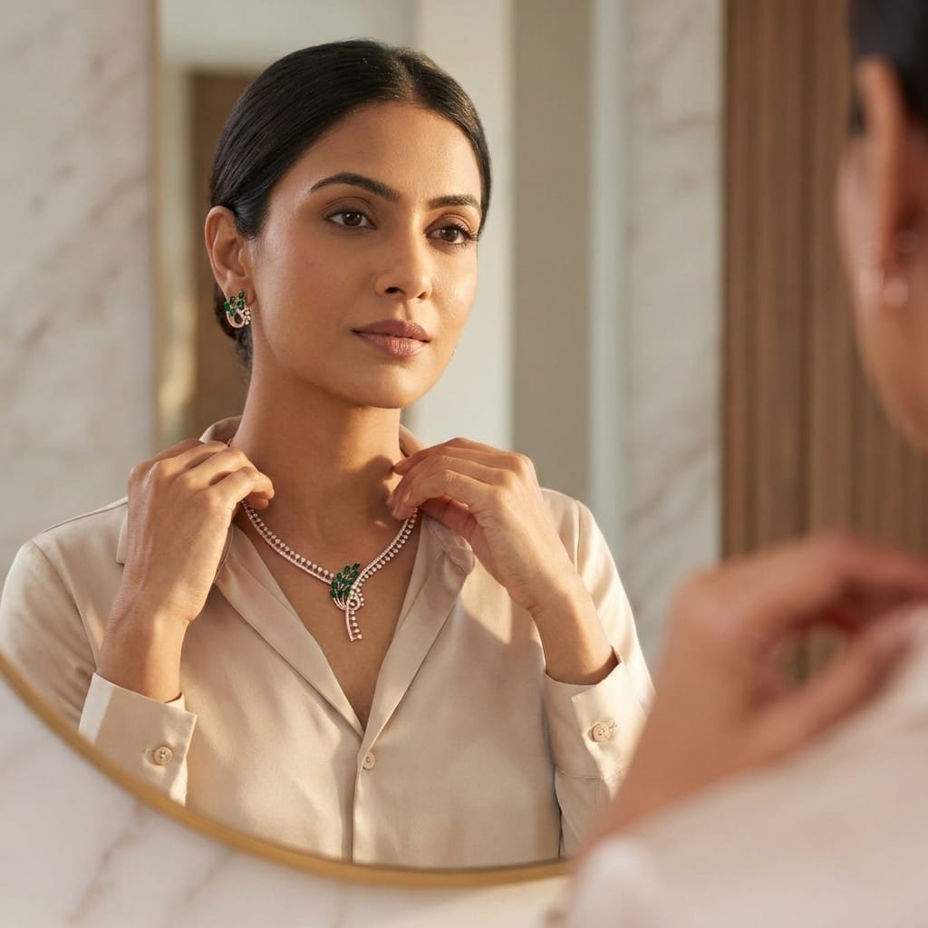 Imperial Diamond Glow Necklace Set - 4