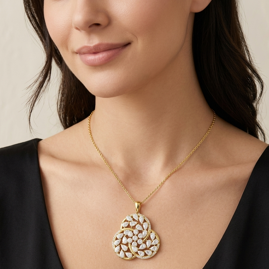Diamond Velvet Bloom Pendant