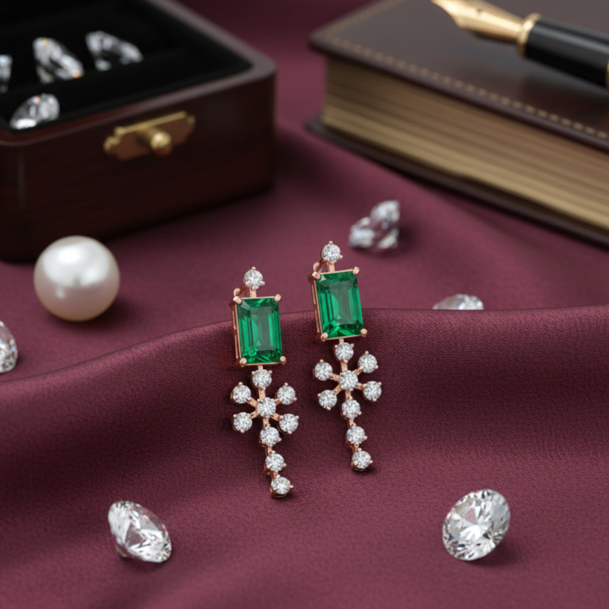 Haloria Spark Diamond Danglers - 3