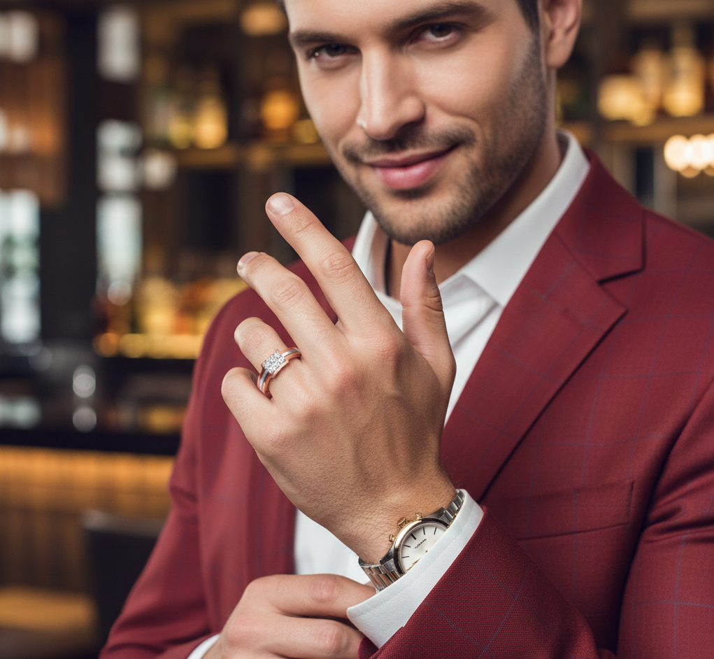 Regal Aura Diamond Gents Ring - 4