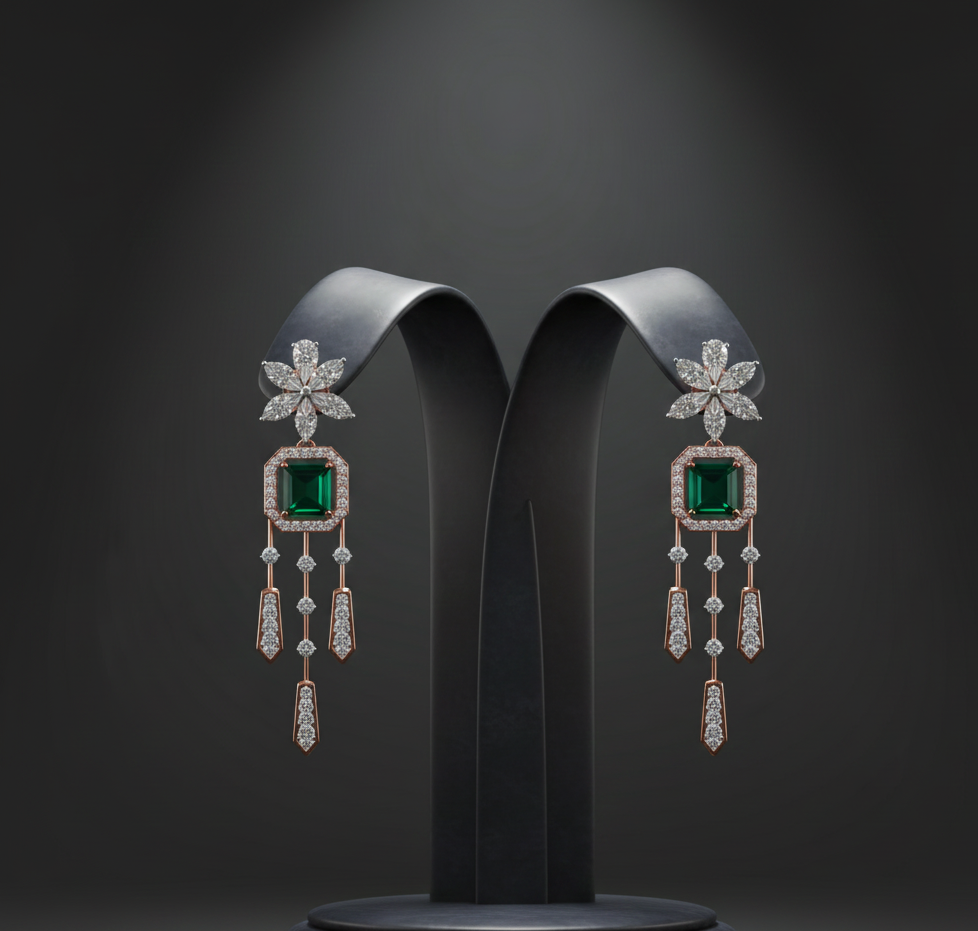 Moonveil Diamond Dangler Earrings
