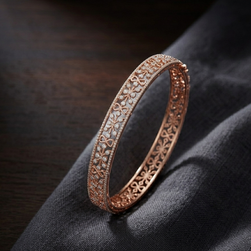 Rose Gold Diamond Bangles