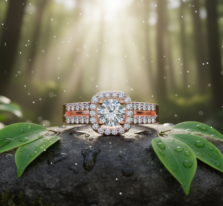 Reina Cushion Halo Diamond Ring
