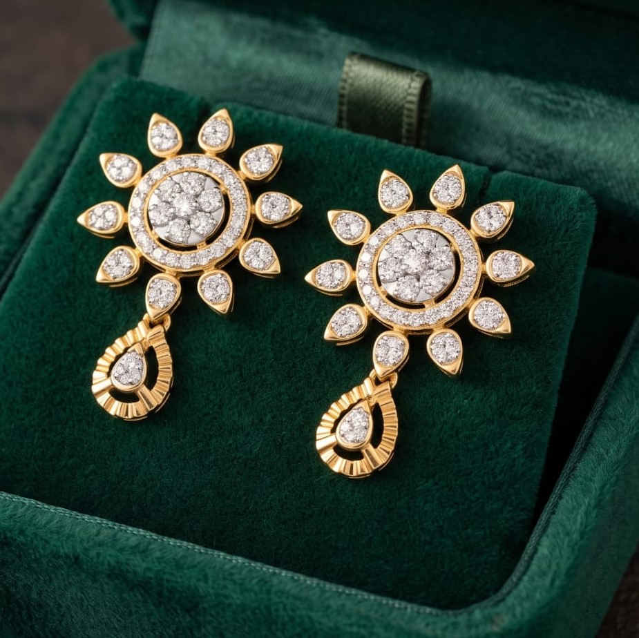 Elegant Vintage Halo Diamond Earrings
