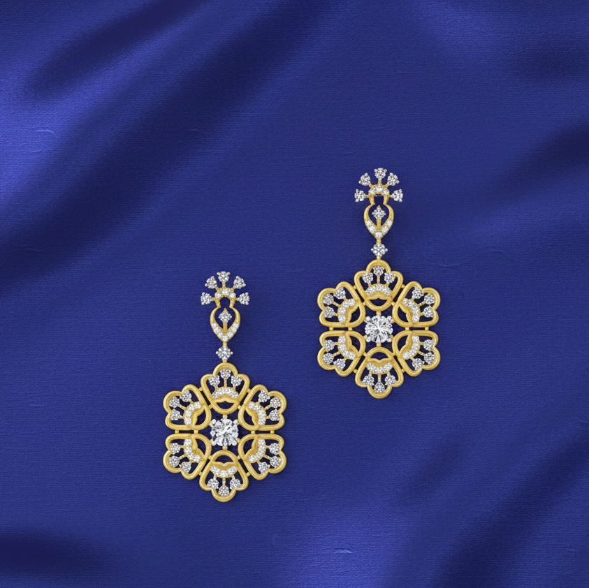Elegant Diamond Dangler Earrings