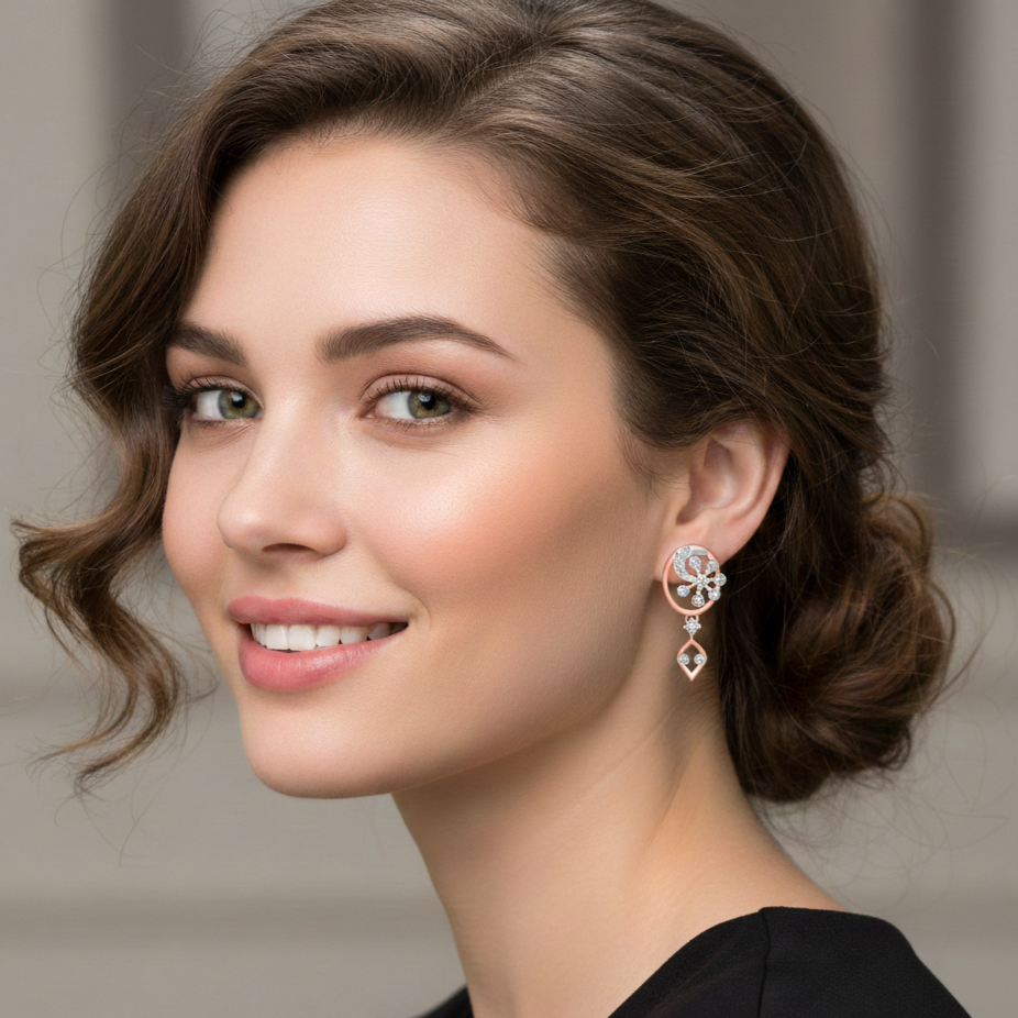 Elegant Signature Diamond Drop Earrings