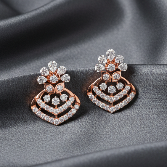 Crystal Ease Dangler Diamond Earrings