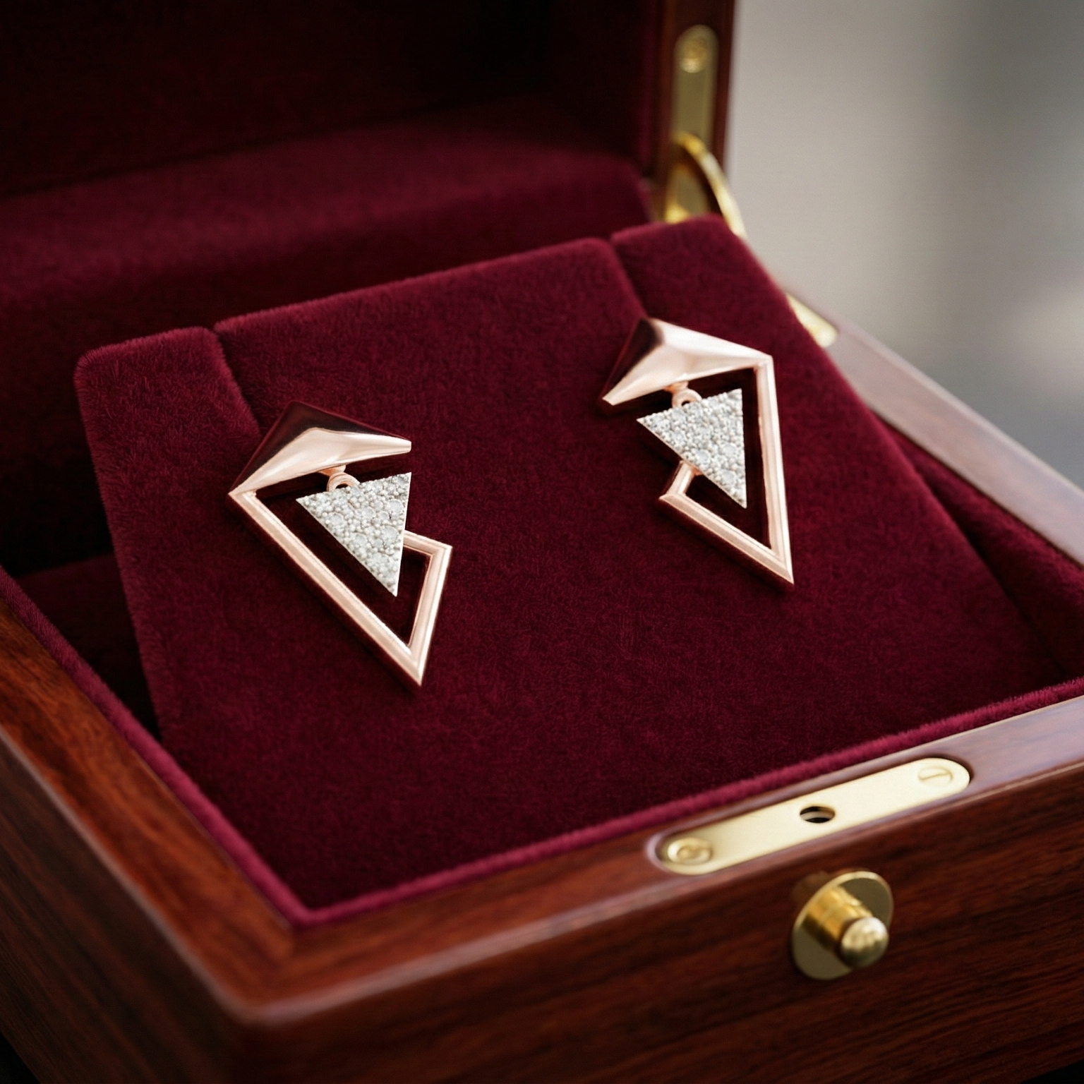Geometric Pyramid Drop Earrings