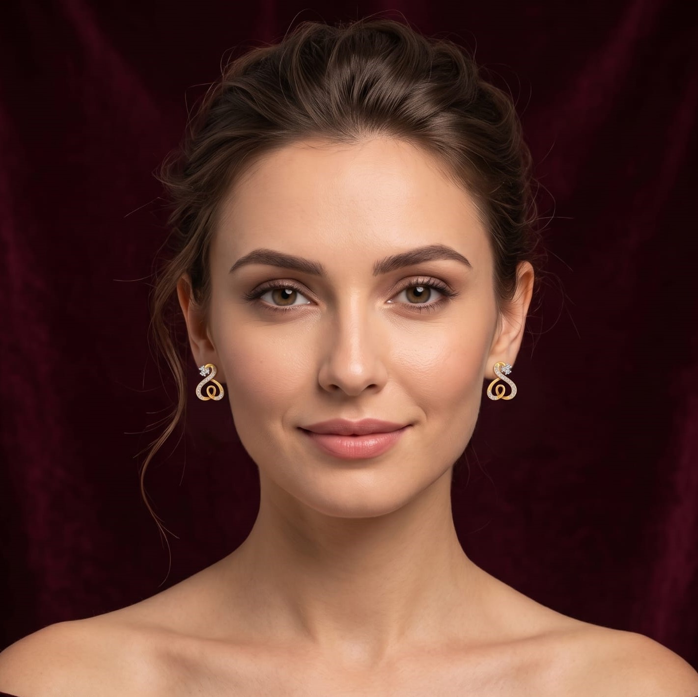 Premium Round Halo Diamond Earrings - 3
