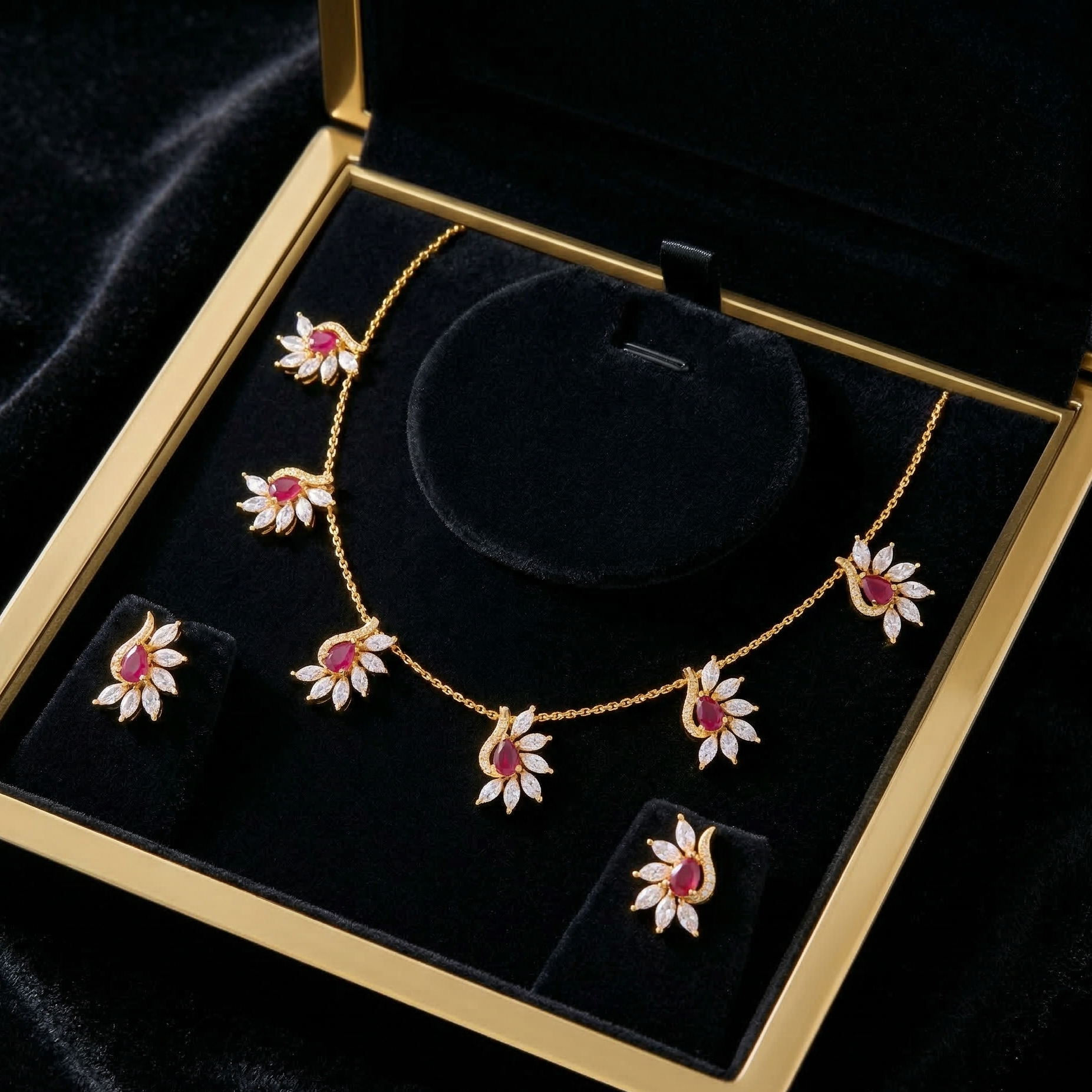 Luxury Diamond Aura Necklace Set