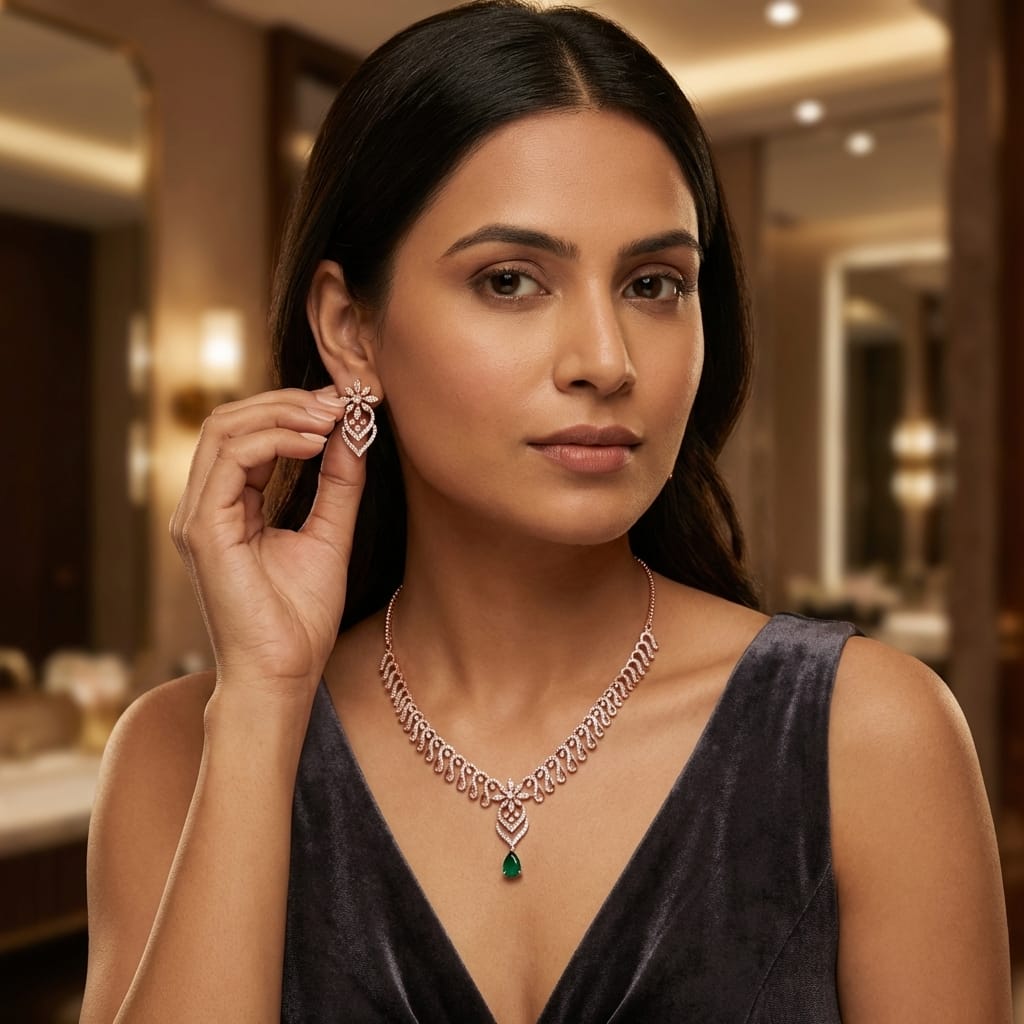 Ethereal Diamond Elegance Necklace Set - 4