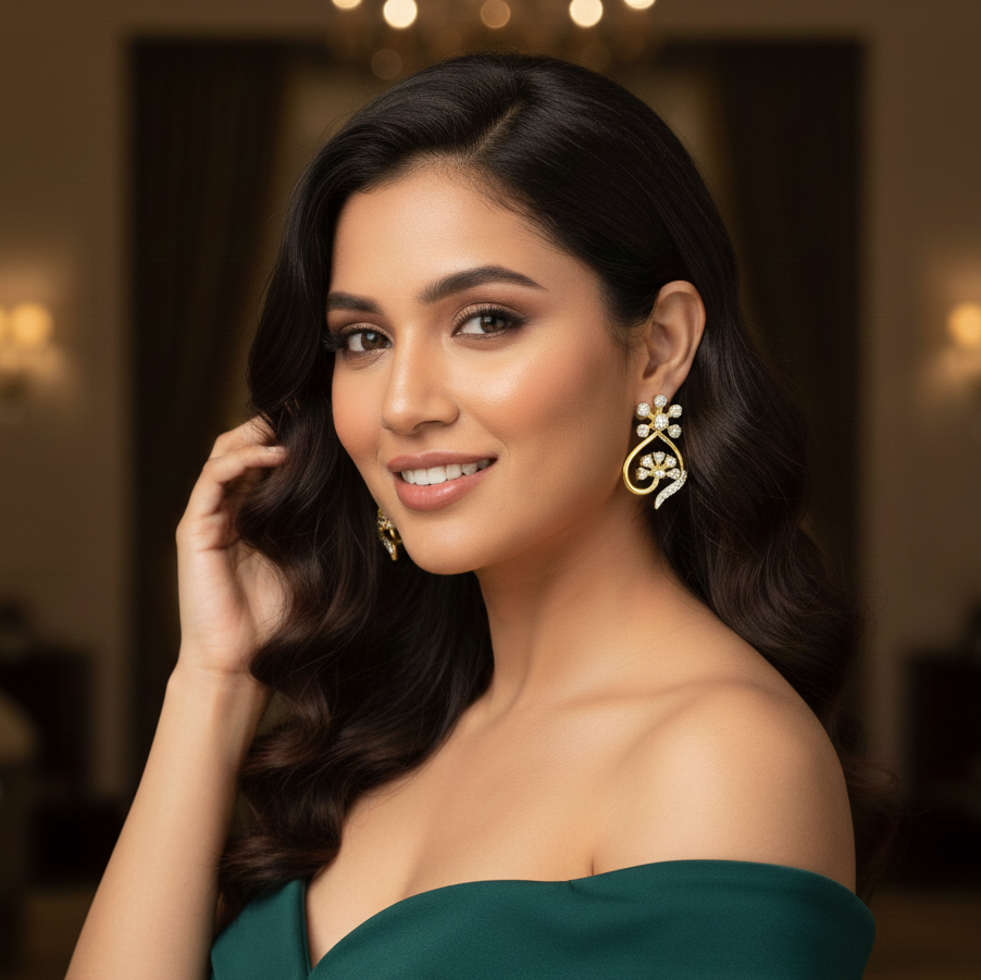 Elegant Diamond Stud Earrings with Smooth Finish