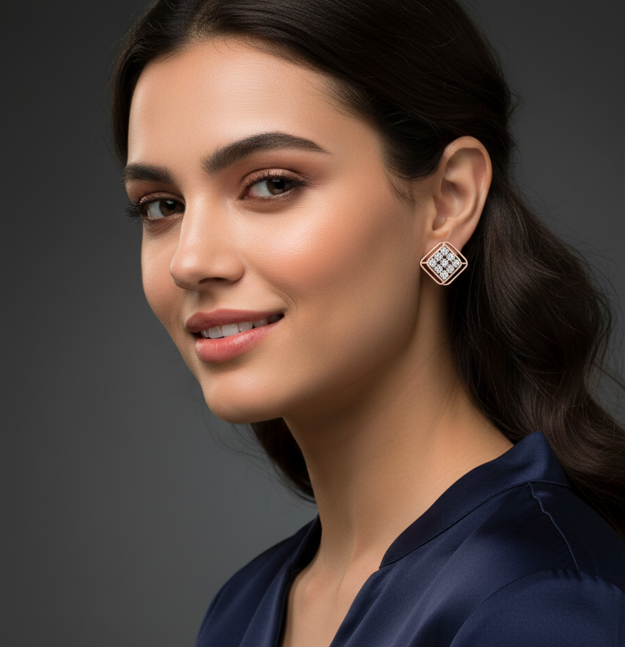 Divine Spark Diamond Stud Earrings - 3