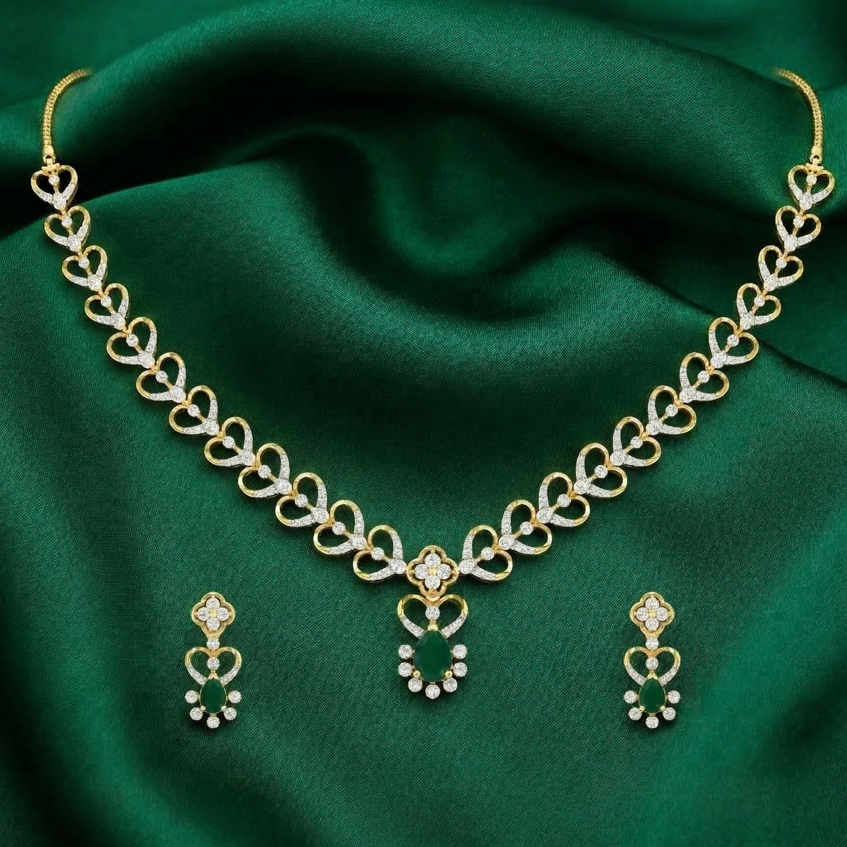 Elegant Diamond Luxe Necklace Set