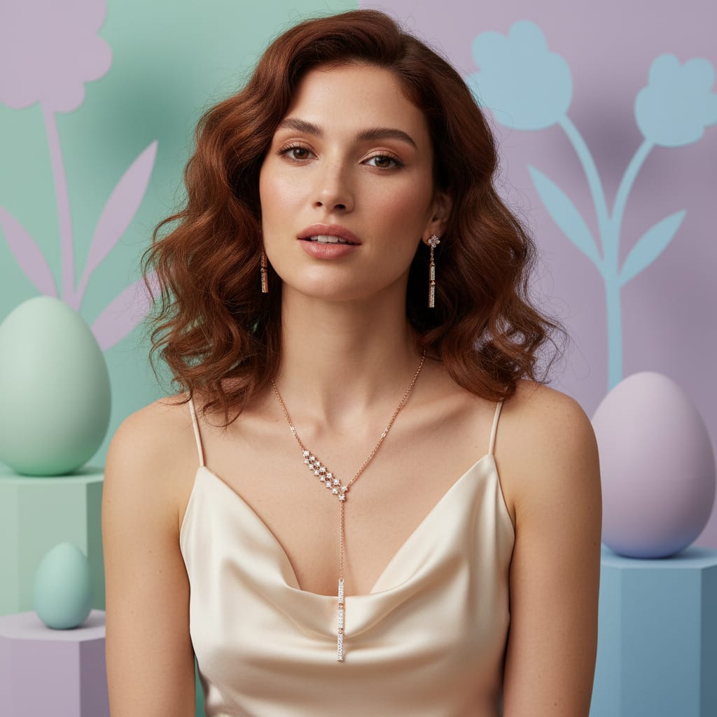 Divine Diamond Charm Necklace Set - 4
