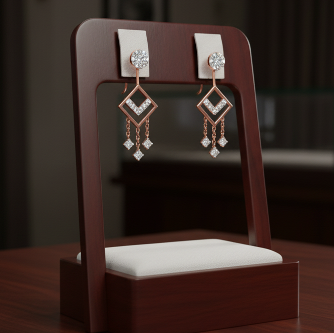 Royal Dangler Diamond Earrings - 3