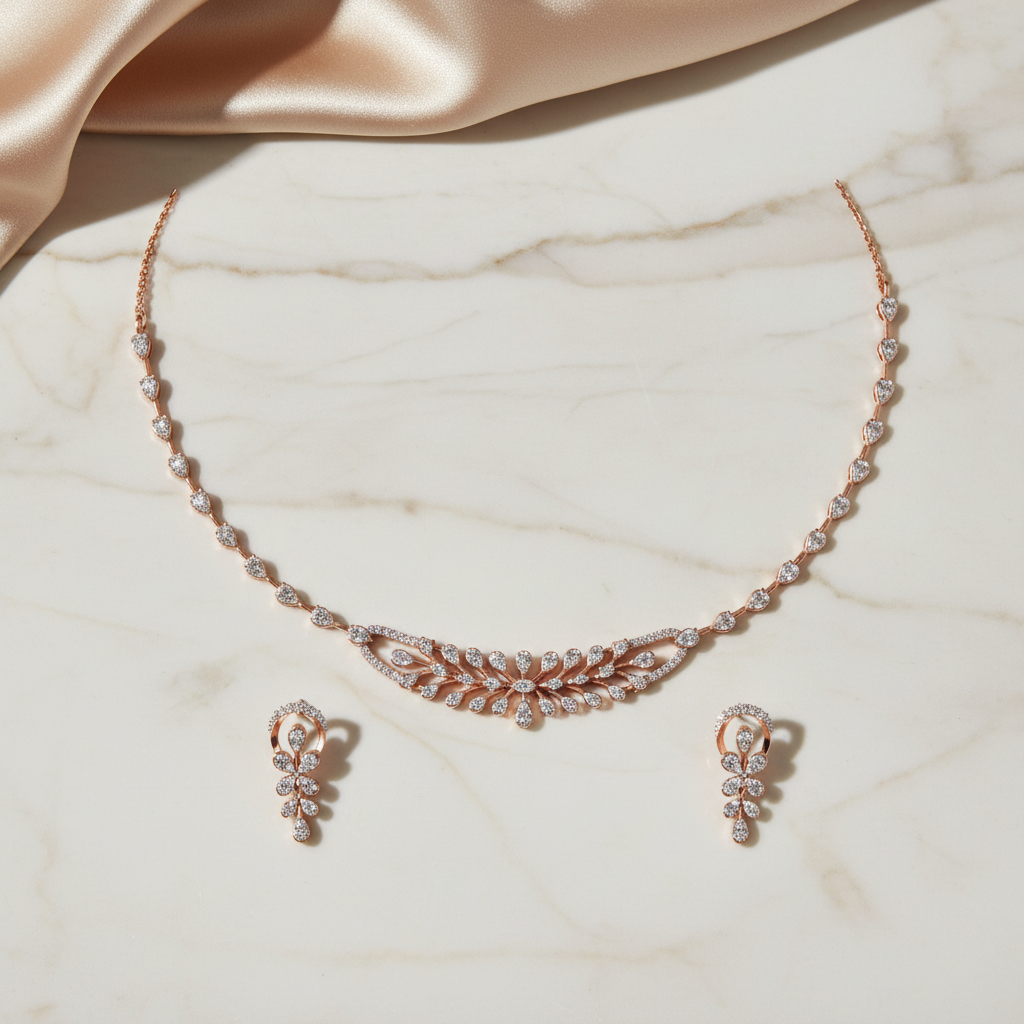 Regal Diamond Dazzle Necklace Set