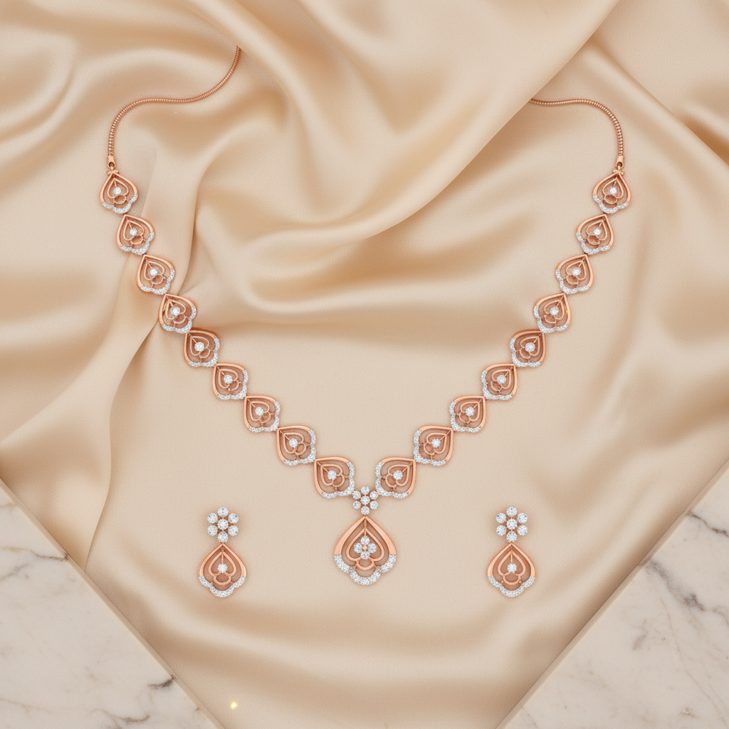 Sparkling Diamond Glow Necklace Set