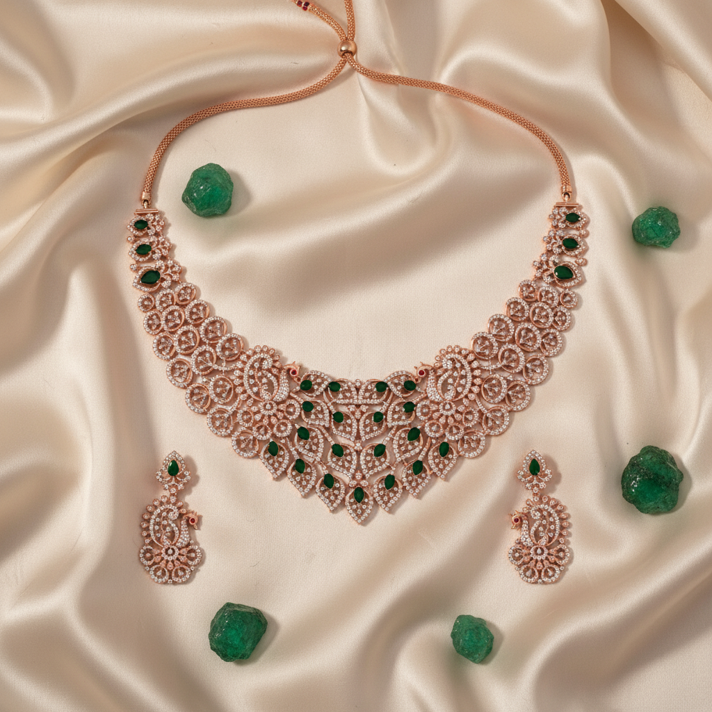 Classic Diamond Shine Necklace Set