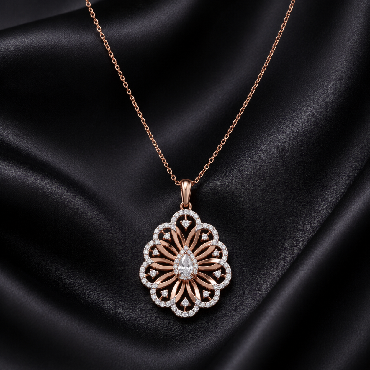 Elegant Curve Diamond Pendant