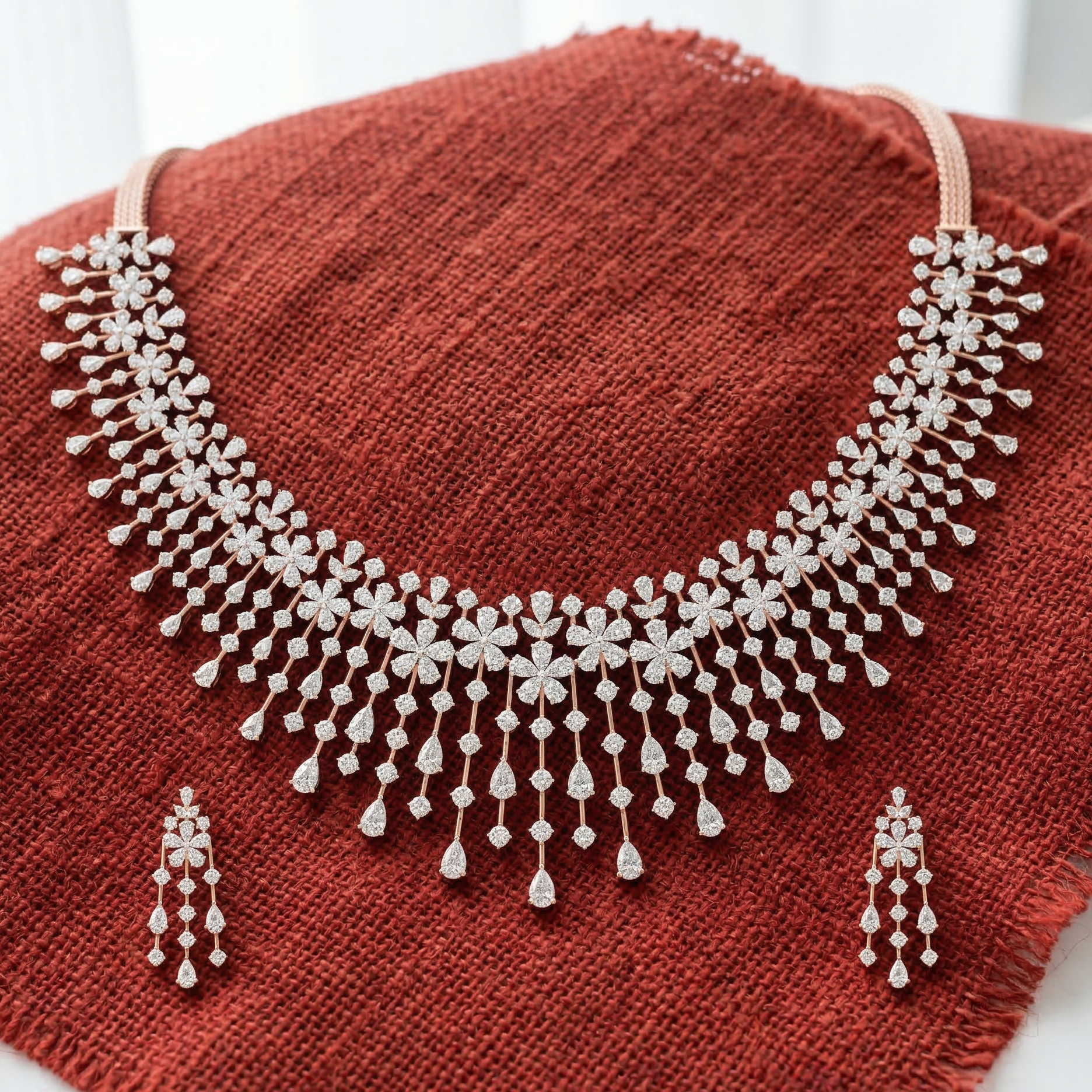 Fine Diamond Bridal Necklace Set