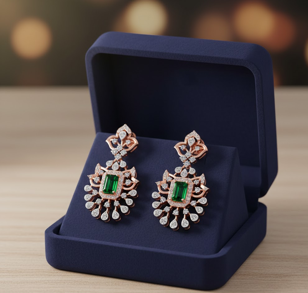 Moonlit Grace Diamond Dangler Earrings