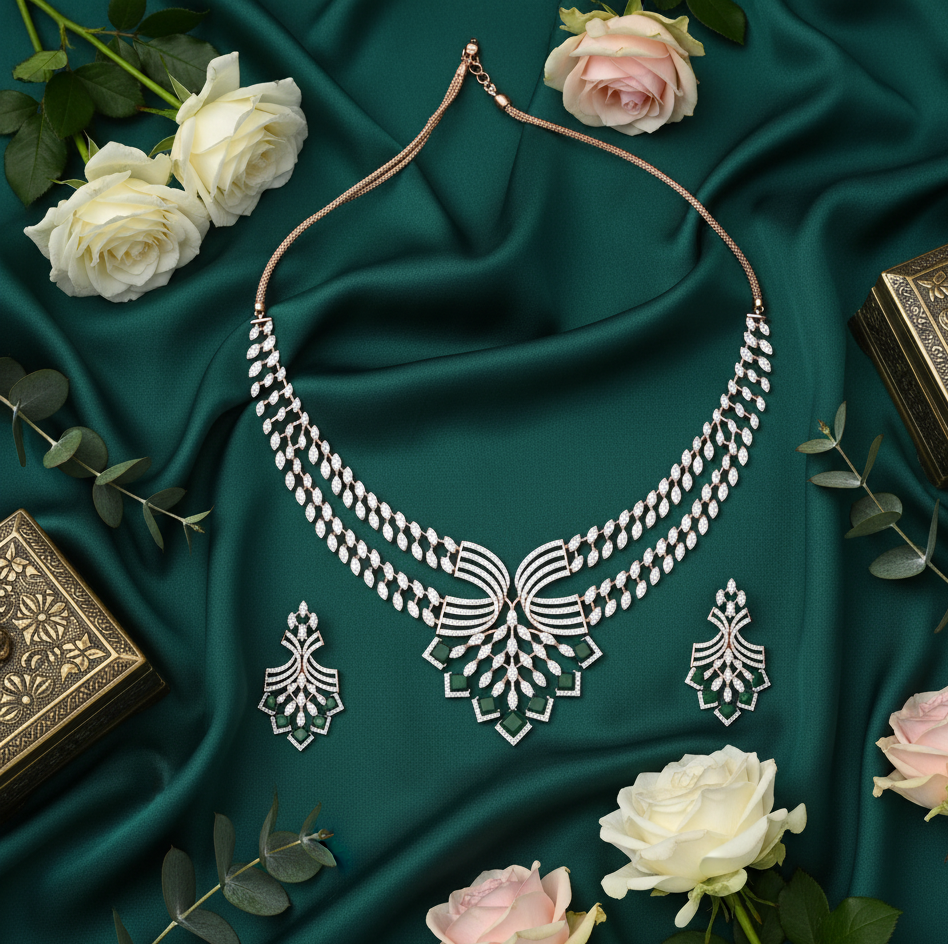 Diamond Prestige Necklace with Polished Earrings - 3