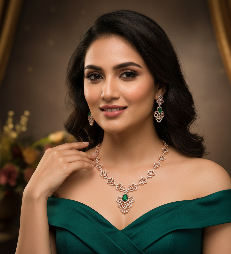 Luxury Aura Diamond Necklace for Festive Nights - 3