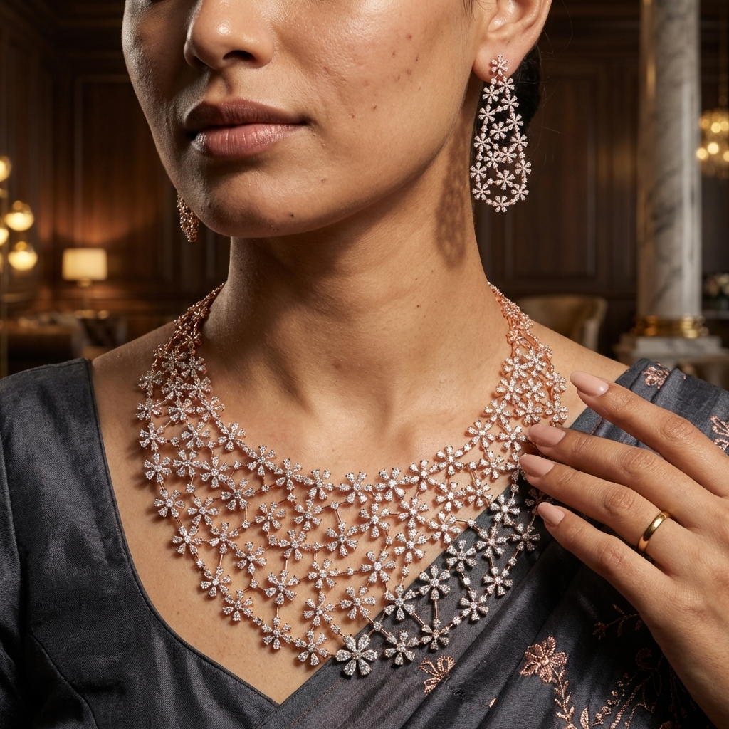 Stunning Diamond Bridal Jewellery Ensemble - 3
