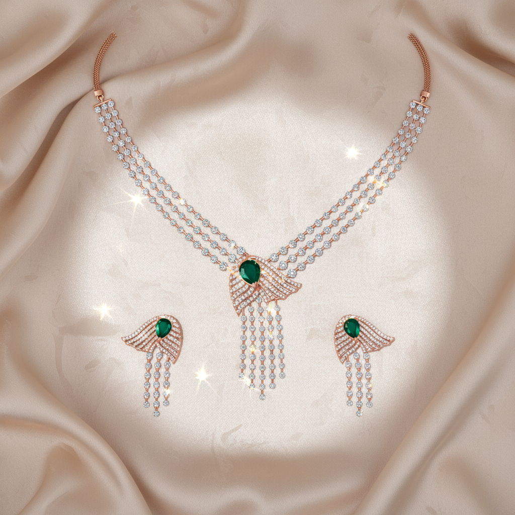 Velvet Diamond Elegance Necklace Set