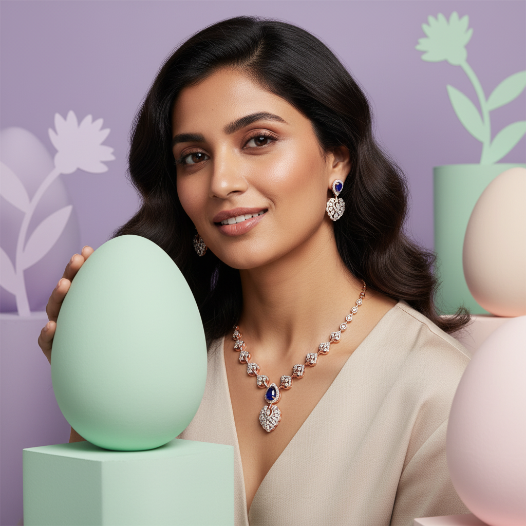 Shimmering Diamond Luxe Necklace Set - 4