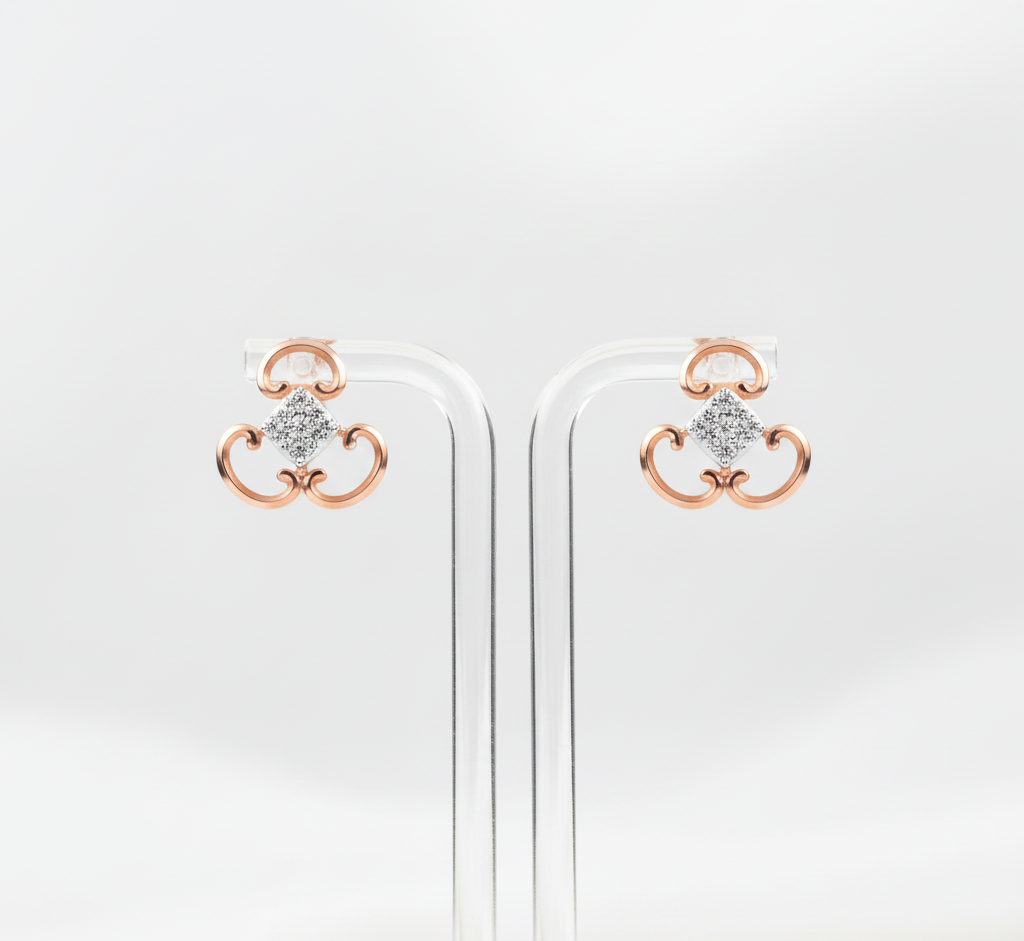 Timeless Diamond Stud Earrings in Premium Finish - 3