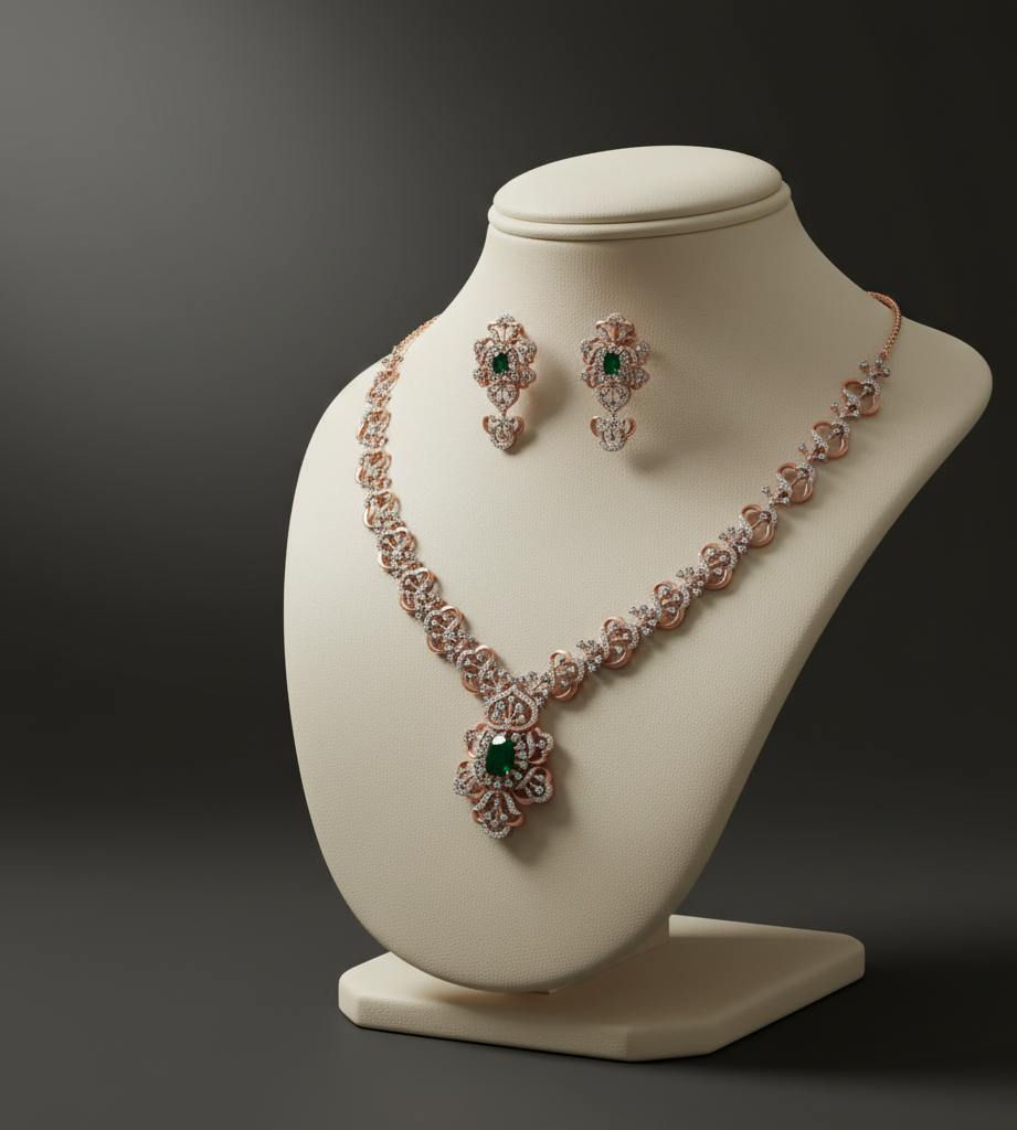 Elite Beauty Diamond Necklace for Bridal Dressing