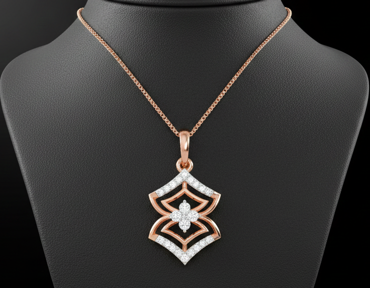 Luxury Round Diamond Pendant - 3