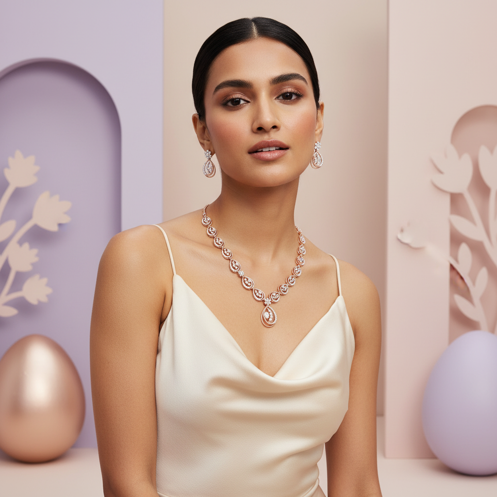 Classic Diamond Spark Necklace Set