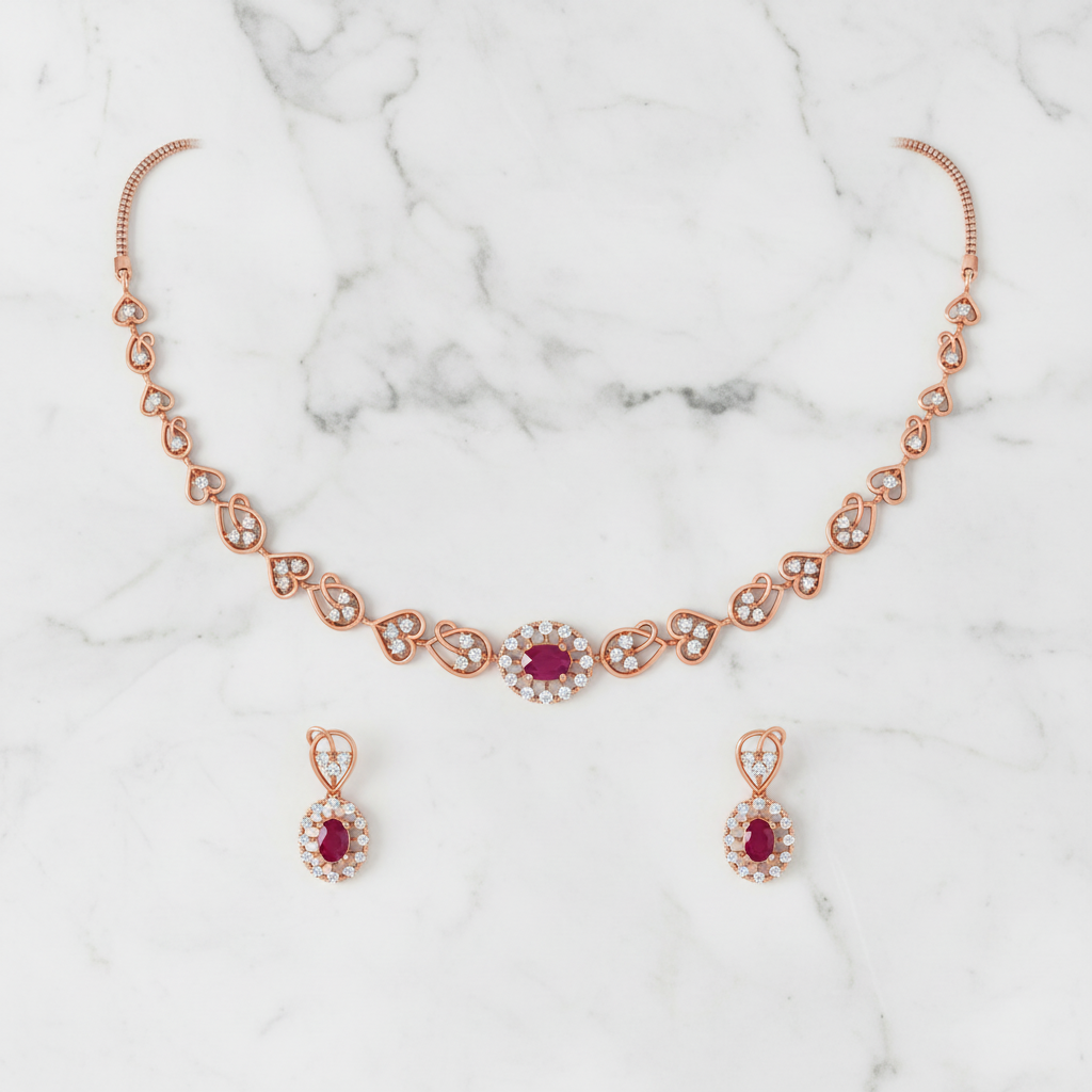 Velvet Diamond Shine Necklace Set