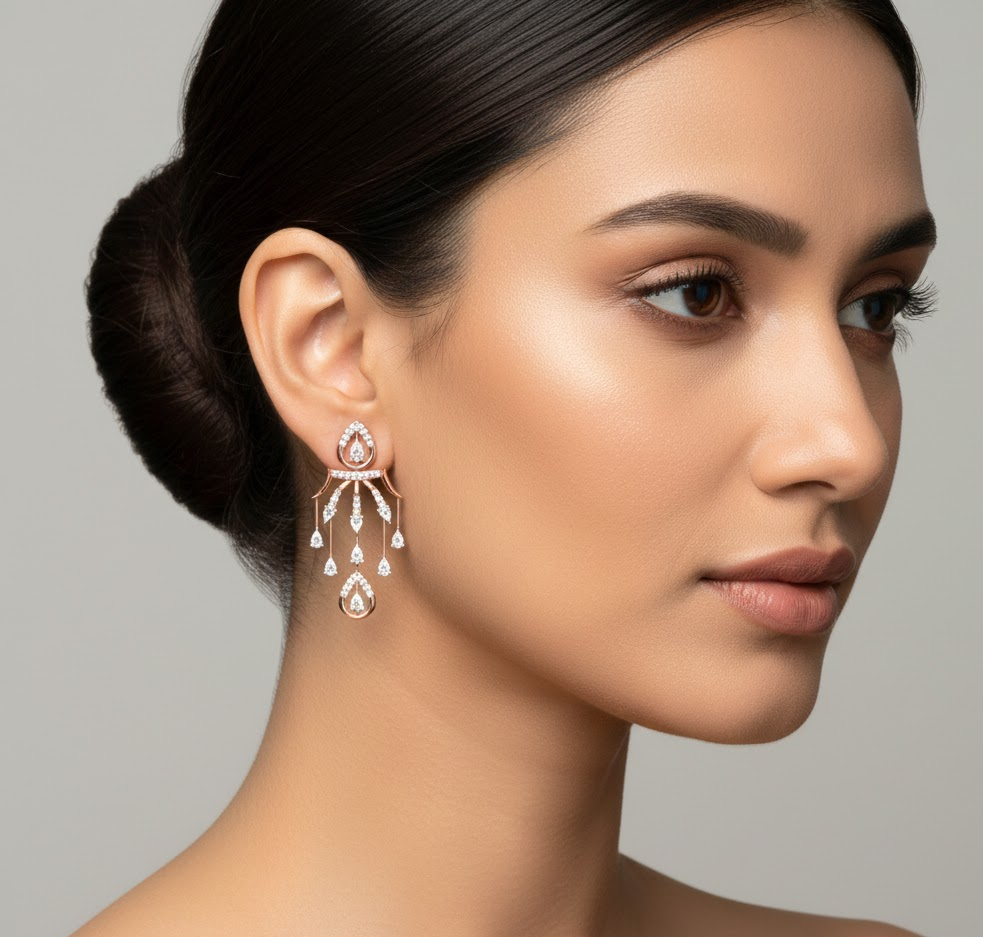 Illusion Glow Diamond Dangler Earrings